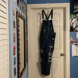 American Eagle distressed jegging overalls in size 18 regular NWOT